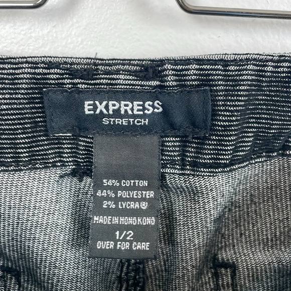 Express Stretch Womens 1/2 Corduroy Flare Wide Leg 4 Pocket Black Casual Pants - Picture 9 of 9